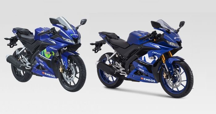 Perbedaan Yamaha All New R15 livery lama (kanan) dan livery baru (kiri)