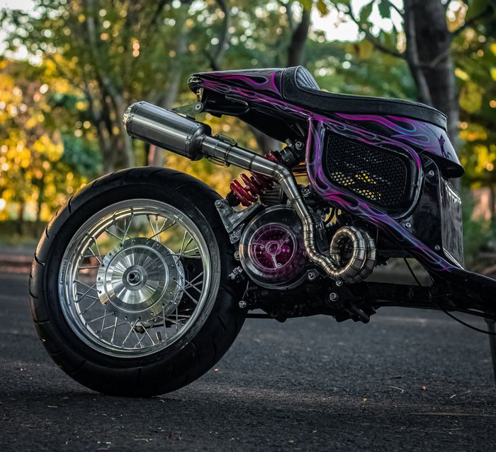 Yamaha Mio street racer. Sengaja dibuat gambot dan molor.