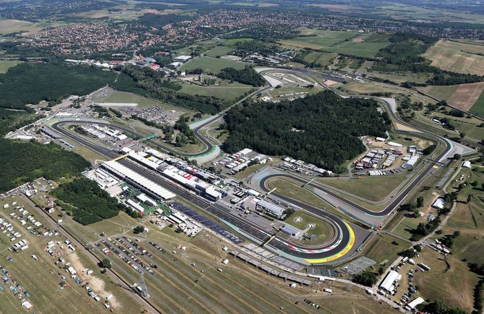 Sirkuit Hungaroring tempat berlangsungnya GP F1 Hongaria, disebut juga sirkuit Monako tanpa tembok