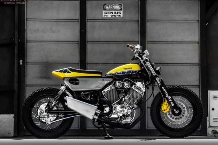 Yamaha Virago 535 custom flat tracker besutan Dino Maltoni