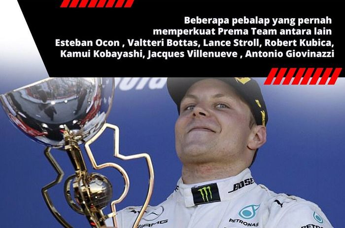 Pembalap F1 tim Mercedes, Valterri Bottas lulusan dari tim Prema