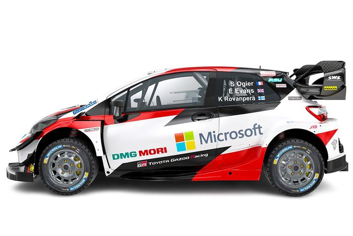 Tampak samping Toyota Yaris WRC untuk WRC 2020