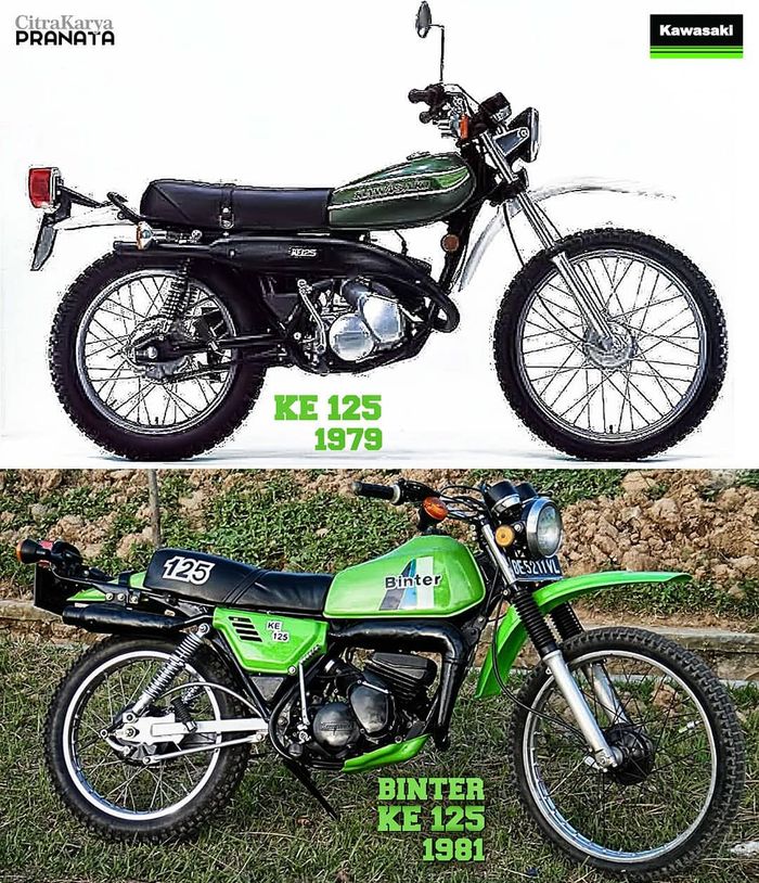 Kawasaki KE125 dan Binter KE125 disebut sebagai nenek moyangnya KLX zaman sekarang