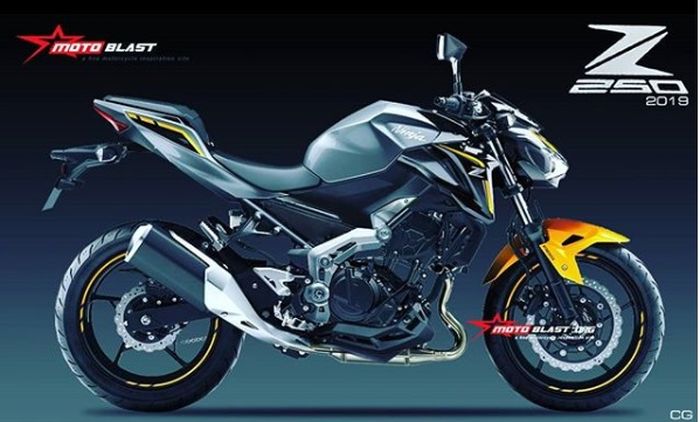 Renderan sosok Kawasaki Z250 facelift