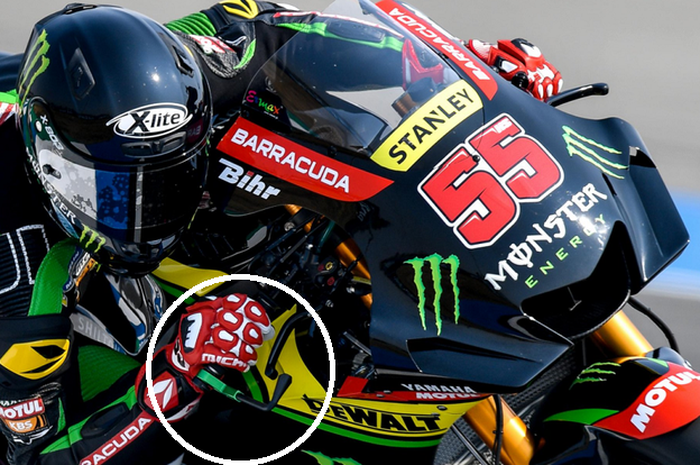 Penggunaan lever guard pada balap MotoGP