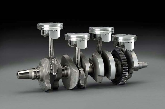 Ilustrasi. Penampakan posisi piston crossplane crankshaft