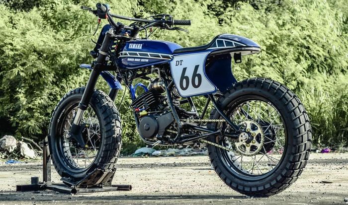 Yamaha Dt125 custom flat tracker dari Ranger Korat, dilansir oleh Bikebrewers.com