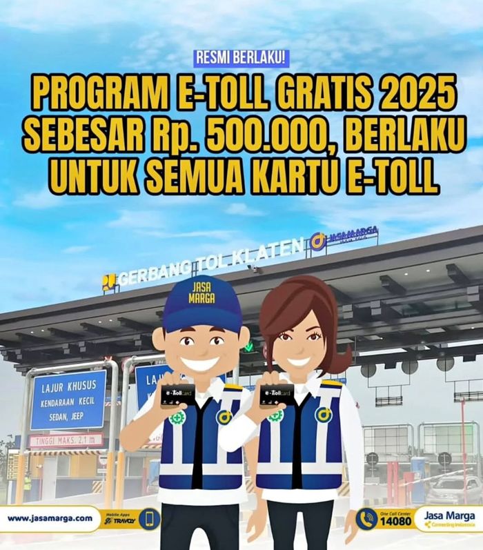 Program e-Toll Gratis Senilai Rp500.000