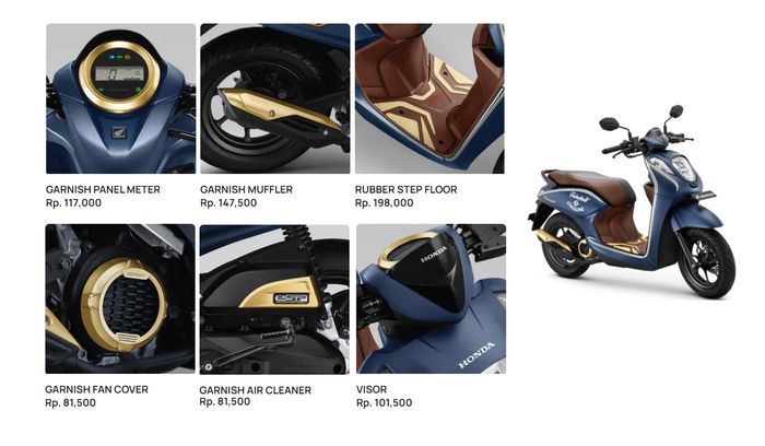Beberapa item aksesori resmi Honda New Genio