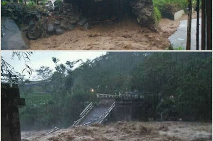 Akibat banjir 2 jembatan putus dan rendam pemukiman warga di Pekalongan
