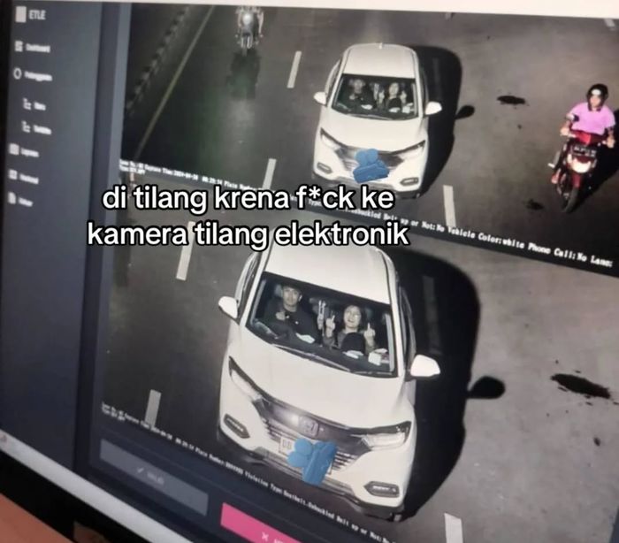 Viral seorang wanita penumpang mobil terkena jepret tilang elektronik (ETLE), lantaran menunjukan sikap tidak terpuji dengan mengacungkan jari tengah 