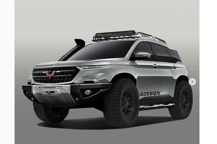 Modifikasi digital Wuling Almaz pakai gaya off-road