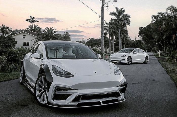 Wide body kit terbaru untuk mobil listrik Tesla Model 3 dari iMP Performance
