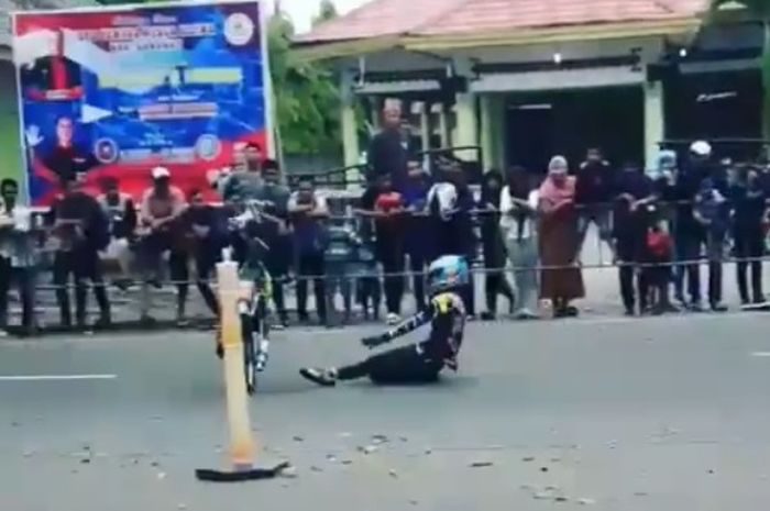 Aldi Ceper jatuh dari motor dan sempat terseret di aspal disebut-sebut tenaga motornya kegedean