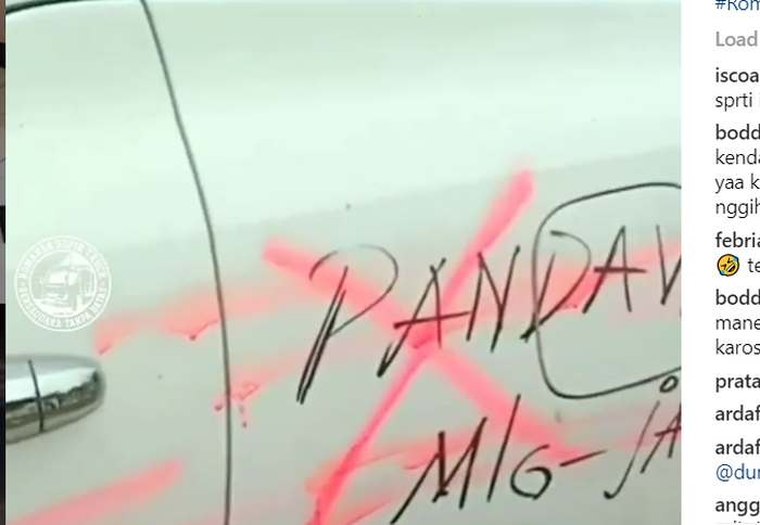 Tulisna Pandawa 87 di bodi Toyota Fortuner