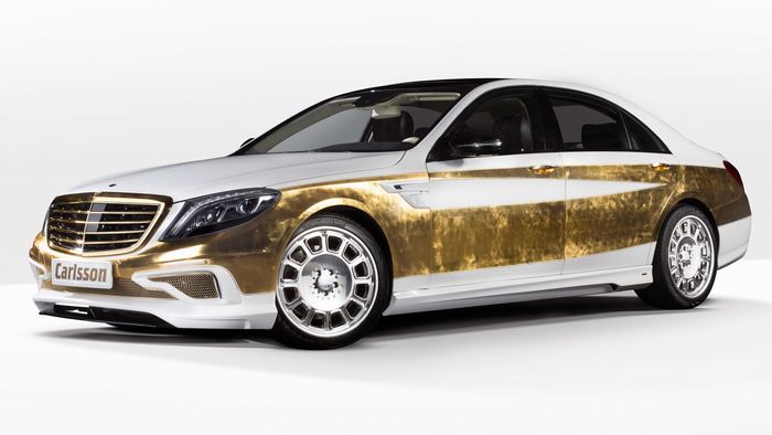 Modifikasi Mercedes S-Class berlapis emas