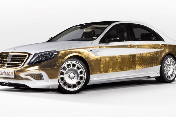 Modifikasi Mercedes S-Class berlapis emas