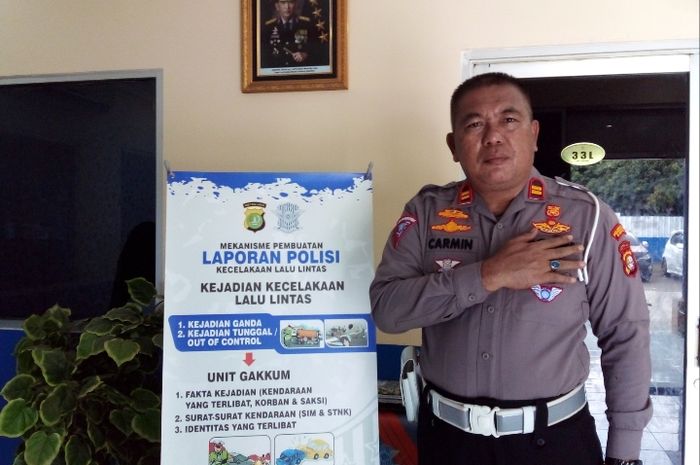 Iptu Carmin selaku Kanit Laka Polres Metro Bekasi menjelaskan motor yang mengalami kecelakaan bisa diambil gratis di kantor polisi