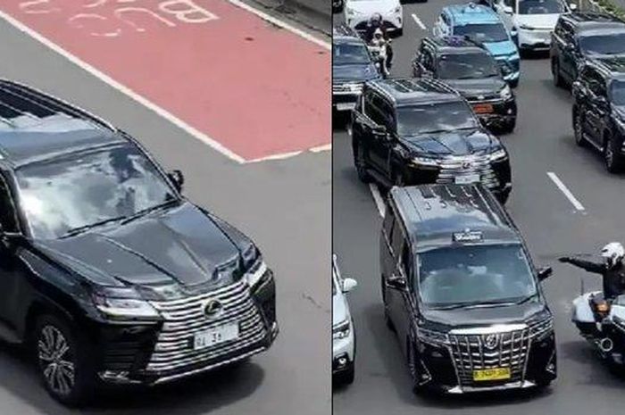Viral Lexus pakai RI 36 dikawal polisi dan sempat menunjuk2 sopir taksi