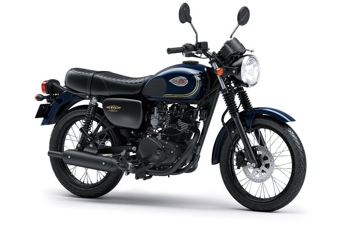 Kawasaki W175 SE dengan warna baru Metallic Ocean Blue 