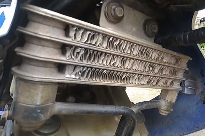 Oil cooler Suzuki Satria F-150 Penyok bikin overheat