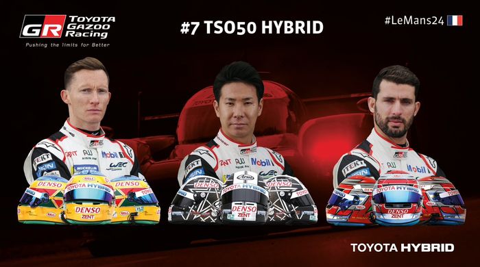 Harusnya mereka ini yang menang di balap Le Mans 24 Jam 2019. Dari kiri ke kanan: Mike Conway, Kamui Kobayashi, Jose Maria Lopez