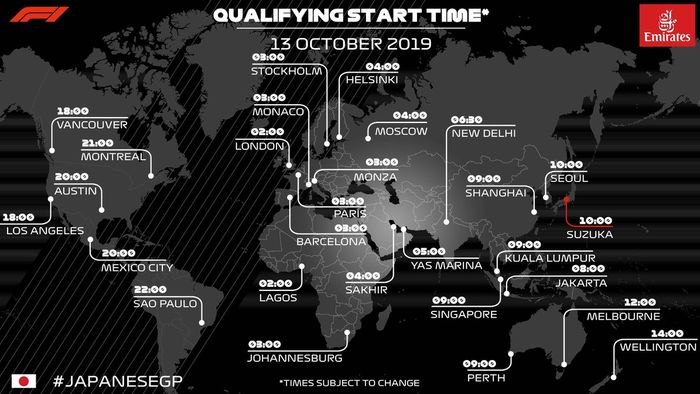 Ada Topan Hagibis, jadwal kualifikasi F1 Jepang berubah, jadi hari Minggu pagi