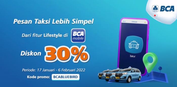 Promo pesan taksi Bluebird di BCA Mobile