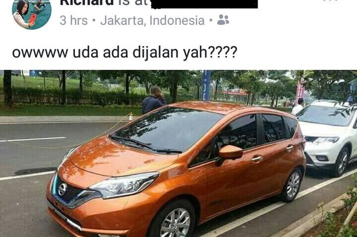 Penampakan Nissan Note di jalan raya Jakarta