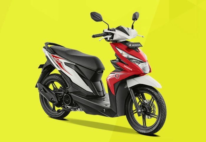 Pilihan warna Funk Red White tersedia untuk Honda BeAT tipe CBS