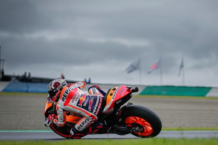 Marc Marquez melesat di linstasan basah, sementara Fabio Quartararo main aman di hasil FP2 MotoGP Jepang 2022