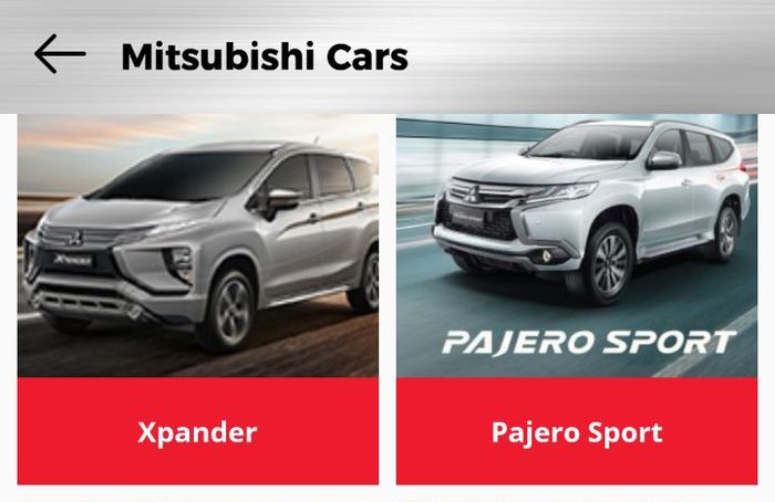 Informasi Produk di Aplikasi My Mitsubishi Motors ID