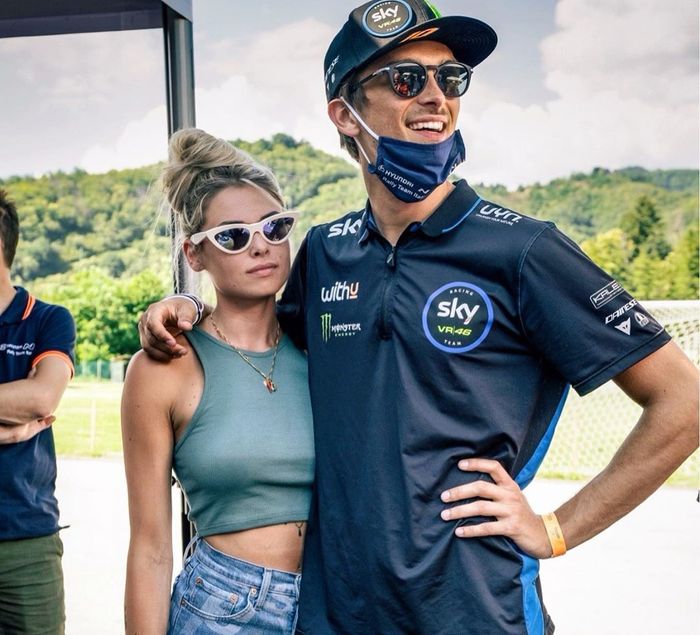 Marta Vincenzi ketika menemani Luca Marini latihan di ranch Rossi di Tavullia