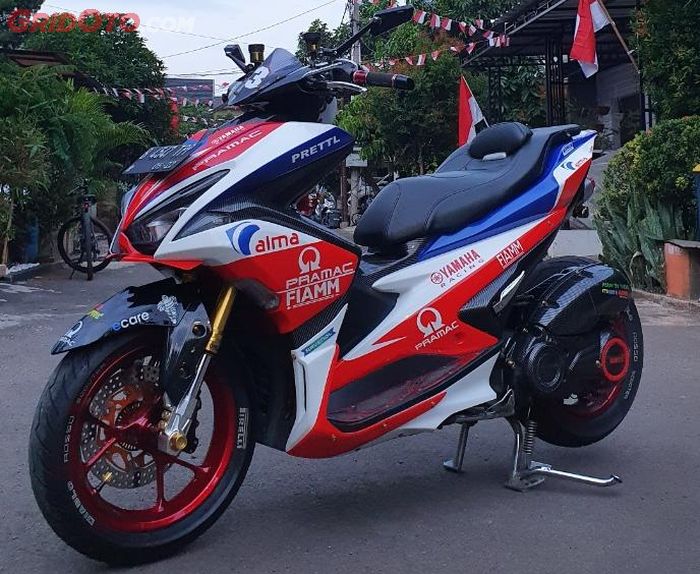 Body Yamaha Aerox kece berlapis livery Pramac Ducati Racing