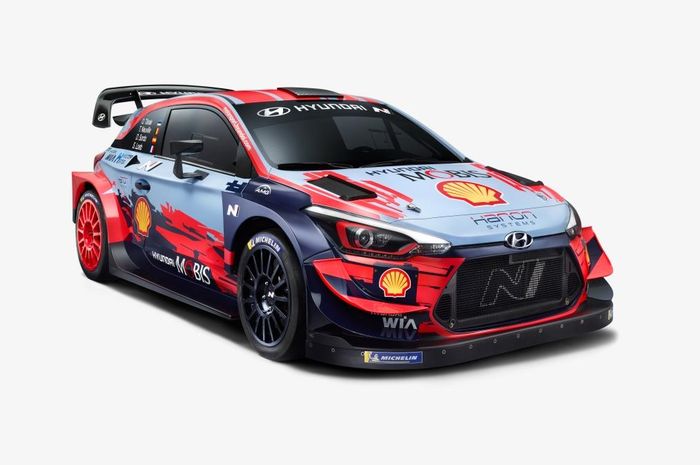 Penampilan baru Hyundai i20 Coupe WRC yang akan bersaing di kejuaraan dunia reli atau WRC 2020