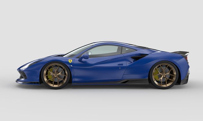 Tampilan depan modifikasi Ferrari F8 Tributo