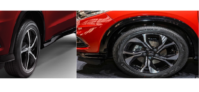 Kiri pelek Honda HR-V facelift di Thailand, sedangkan kanan pelek Honda HR-V facelift di Malaysia