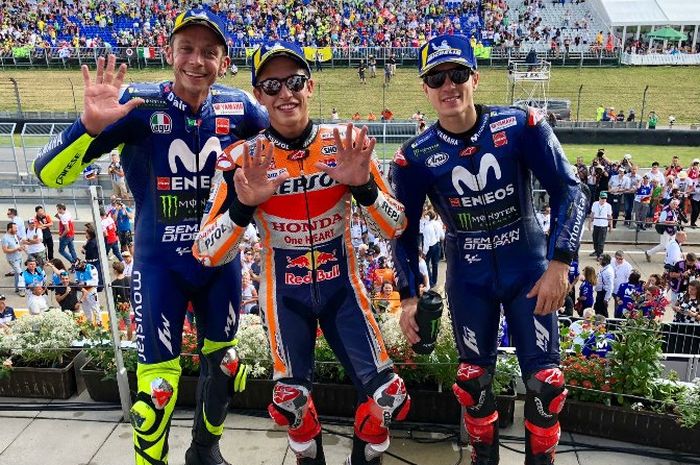 Podium MotoGP Jerman 2018, Valentino Rossi kegirangan bisa raih runner-up