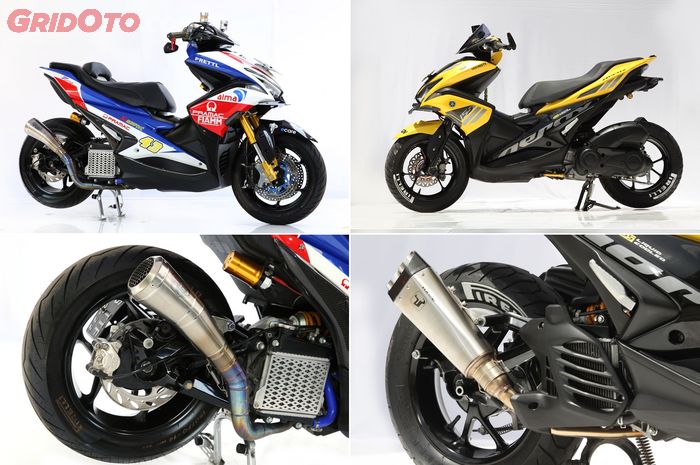 Dua Yamaha Aerox bergaya racing look