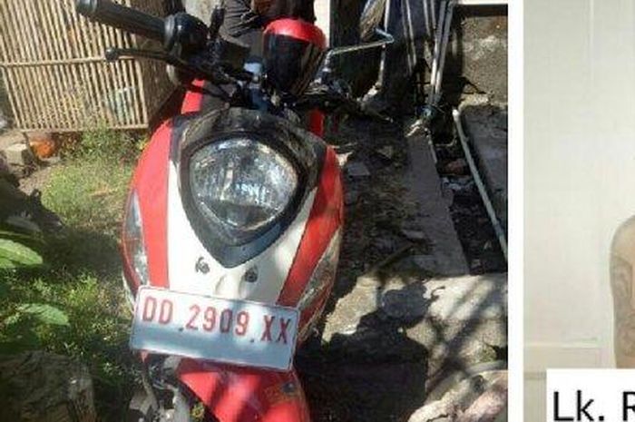 Yamaha Fino yang menjadi bukti aksi kriminal seorang pria bernama Rahim Sada alias Pakistan di 11 lokasi berbeda