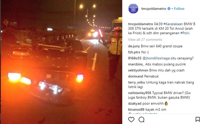 Kecelakaan melibatkan BMW