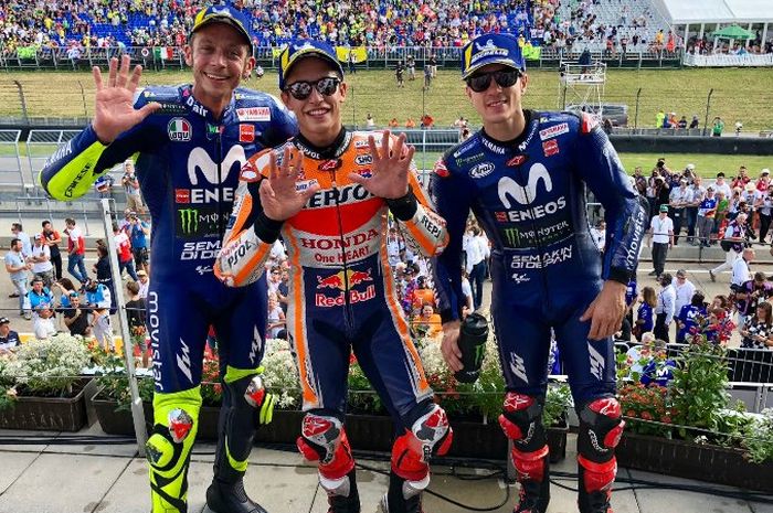 Marquez dan Rossi satu podium di MotoGP Jerman 2018, (15/7/2018)