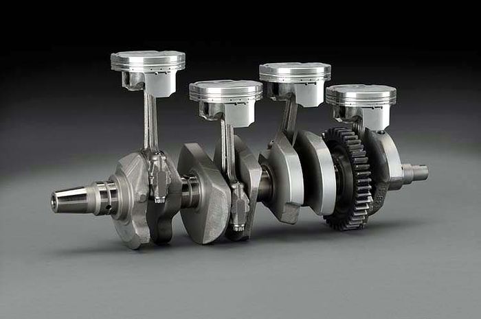 Penampakan posisi piston crossplane crankshaft