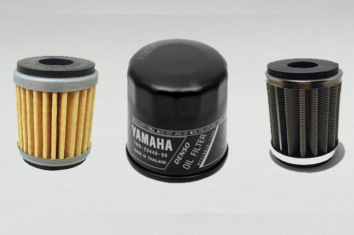 Tiga jenis filter oli motor: filter kertas, filter tabung, dan filter stainless