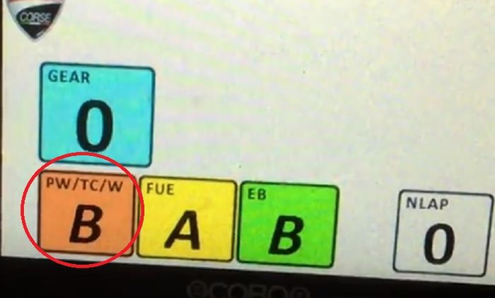 Huruf B mapping mesin Ducati GP lebih rendah daripada mapping A