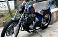 Chopper Kece Berbasis Yamaha Scorpio, Tangkinya Bersayap Belang