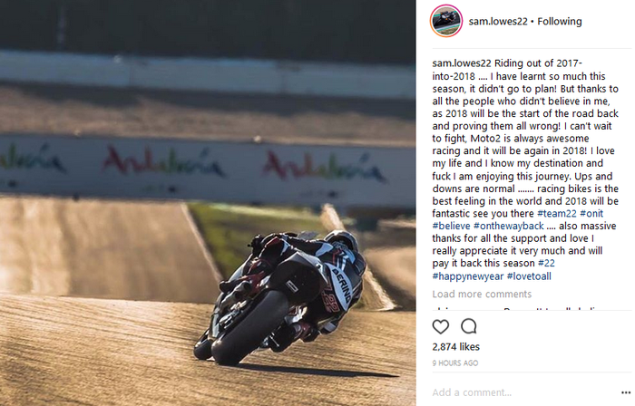 Curahan hati Sam Lowes mengenai posisinya yang tersingkir dari timnya di MotoGP pada 2017
