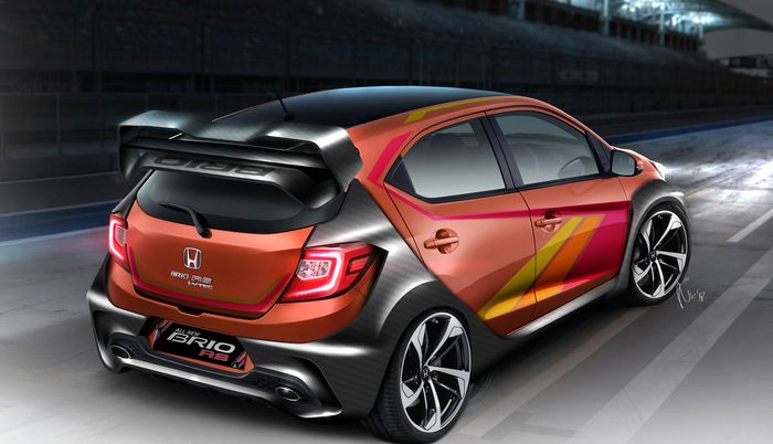 Tampak belakang pemenang kategori favorit Honda Brio Virtual Modification 2018