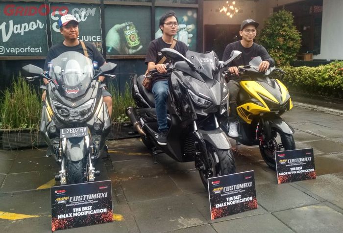 tiga pemenang Customaxi Yamaha Surabaya