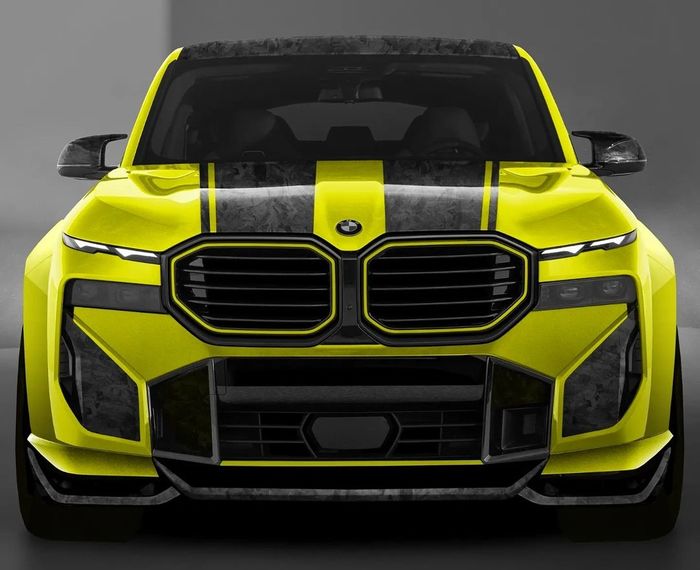 Digital modifikasi BMW XM tampil eye-catching dengan jubah kuning dan part karbon